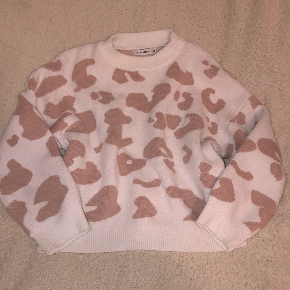 White leopard sweater